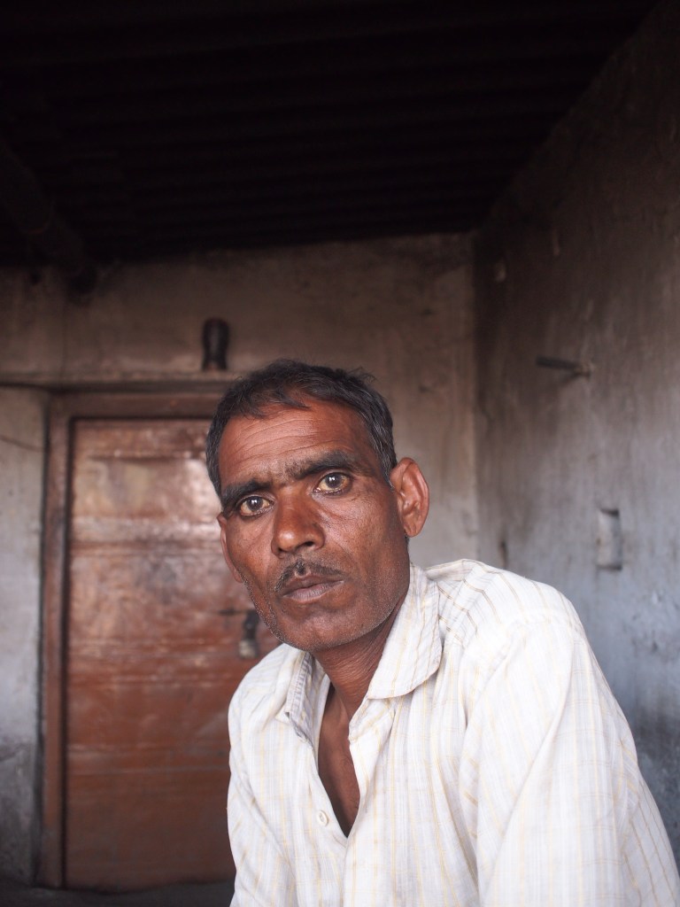 buddhiram. works 20 days a month at chandasi as labour. the pay is dismal. the 'mate' (labour contractor) deducts a lot even though he does no work. 